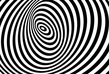 vector of 3d  twisted circle black and white optical illusion