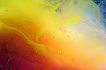 Acrylic colors in water. Ink blot. Abstract background.