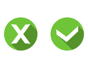 Check mark icons set. Tick and cross sign