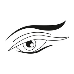 human eye on white background