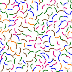 Different curved lines. Seamless vector EPS 10. Flat geometric pattern texture. Multicolor abstract background for print and textile