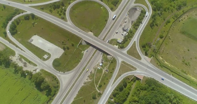 from a bird's-eye view, road junction, trail E95