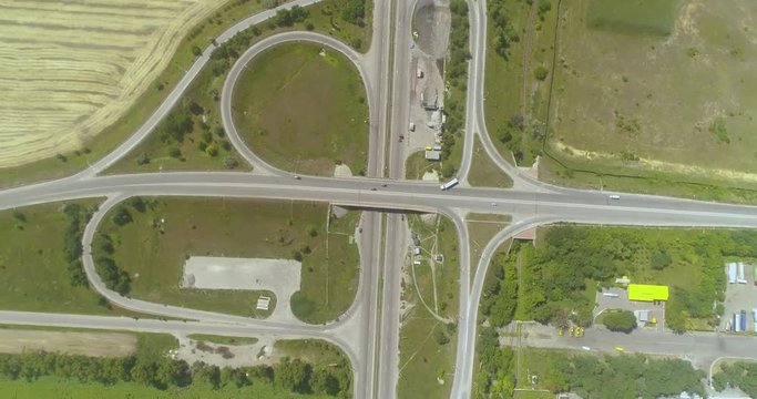 from a bird's-eye view, road junction, trail E95