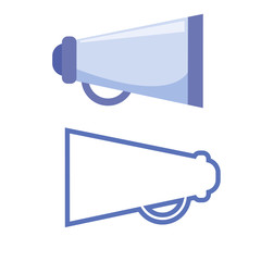 violet megaphone icon colored and line style icon