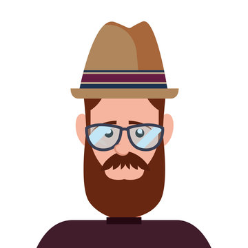 hipster man portrait with hat