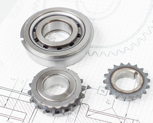 car gear rests on the drawing