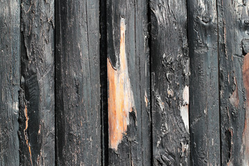 Wood vintage background of black painted plank