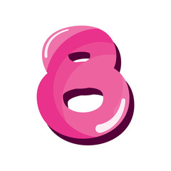 candy font pink number eight