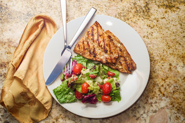 Garden Salad Grilled Salmon