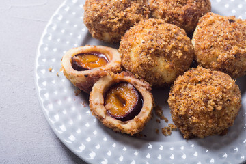 Traditional Austrian plum dumplings