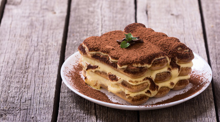 Homemade tiramisu cake