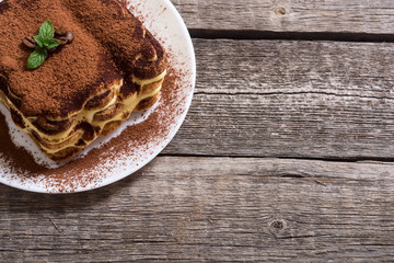 Homemade tiramisu cake