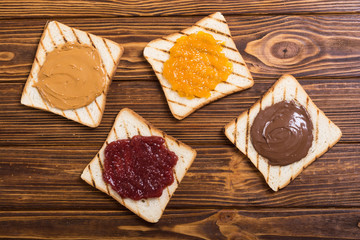 Mix of butter sandwich