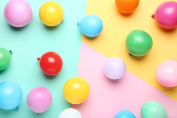 Colorful balloons with paper stars