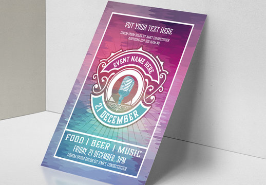 Event Poster Layout with Microphone Element