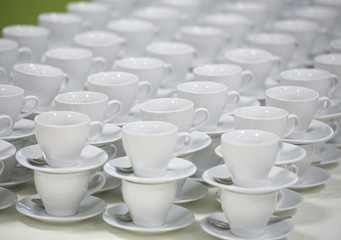 Lots Of White Coffee Cups