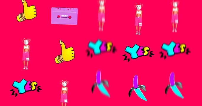 Motion pattern design. Dance party vibes. Minimal