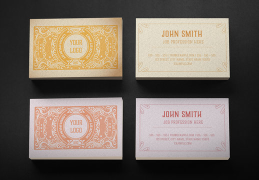 Vintage-Style  Business Card Layout