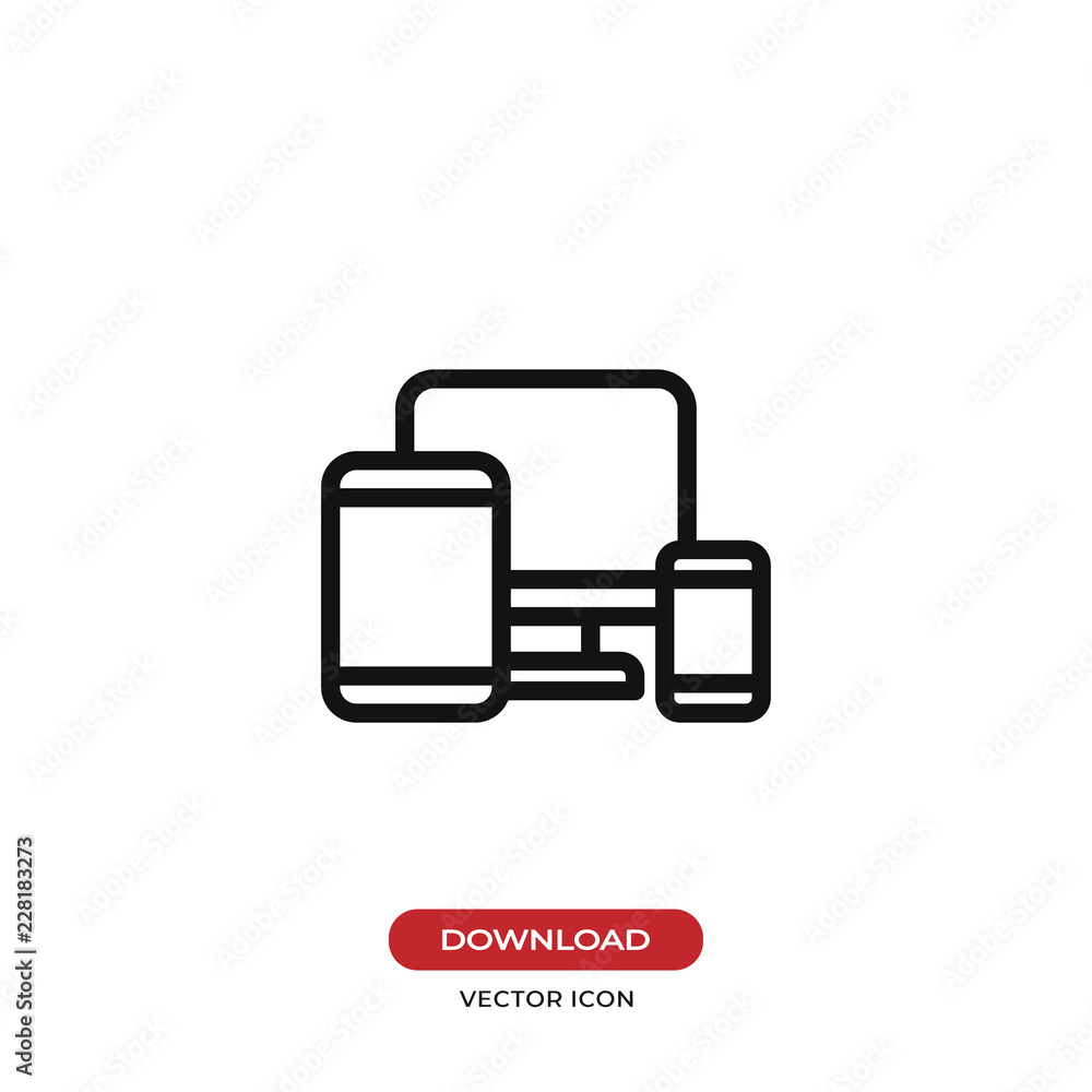 Poster responsive web design vector icon