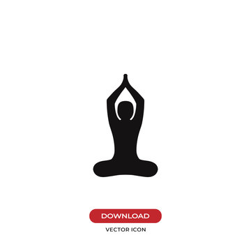 Buddhist yoga pose vector icon