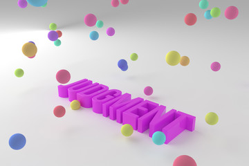 Judgment, business conceptual colorful 3D rendered words. Digital, creativity, cgi & background.