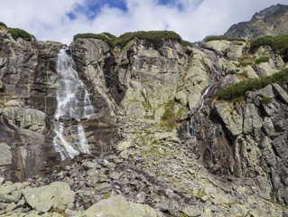 Skok waterfall High Tatras mountain, summer sunny day, Strbske Pleso, Slovakia © Kristyna