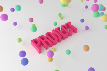 Project, business conceptual colorful 3D rendered words. Style, digital, alphabet & rendering.