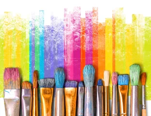 Deurstickers Paintbrush art paint creativity craft backgrounds exhibition © BillionPhotos.com