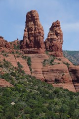 Sedona, Arizona, USA: View of colorful, unique red rock formations in the Coconino National Forest.