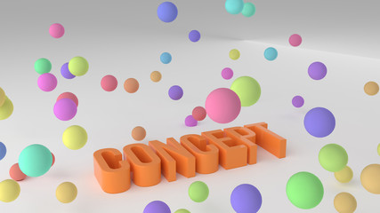 Concept, business conceptual colorful 3D rendered words. Caption, style, web & alphabet.