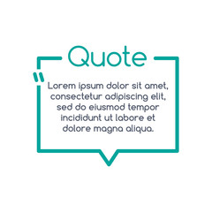 Quote speech bubble, template, text in brackets, citation frame, quote box. vector illustration.