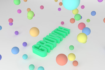 Growth, business conceptual colorful 3D rendered words. Design, communication, creativity & text.
