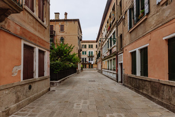 Streets and buildings in Venice, Italy