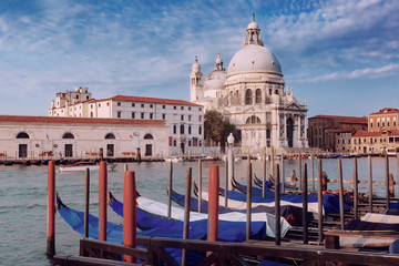 Fototapeta na wymiar Santa Maria della Salute church by the Grand Canal in Venice, Italy