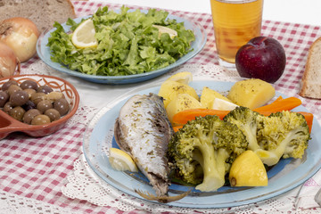 Homemade portuguese mackerel fish meal