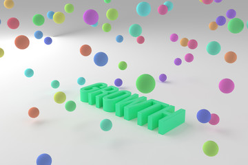 Growth, business conceptual colorful 3D rendered words. Title, style, creativity & wallpaper.