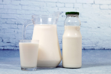 Mix of milk containers