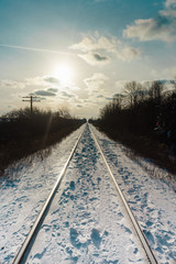 Fototapeta na wymiar Railway in Winter