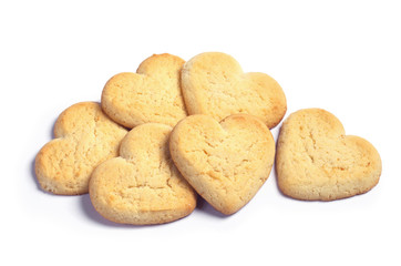Heap of cookies in shape of heart