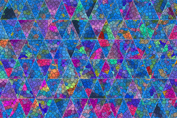 Conceptual background triangle strip for design catalog or texture. Generative, colorful, details & art.