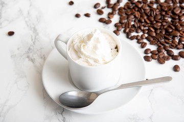 coffee with whipped cream