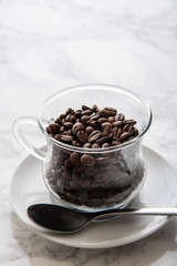 coffee bean in glass cup