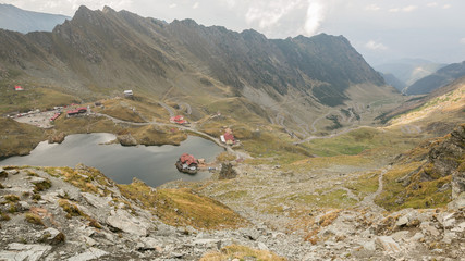 Mountain peaks and trails in summer time. Romania