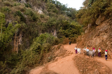 Obraz premium road in the mountains in burma