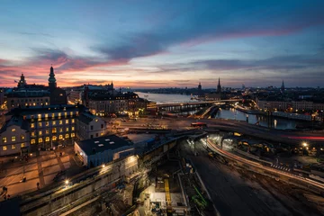 Papier Peint photo autocollant Stockholm ville la nuit - Stockholm