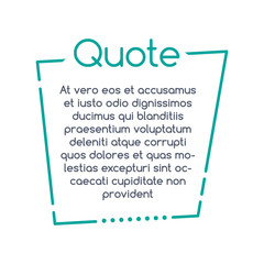 Quote speech bubble, template, text in brackets, citation frame, quote box. vector illustration.