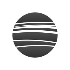 Abstract vector sun or circle logo. Logotype for Business, Corporation, Technology. Sun with stripes.