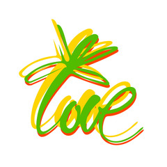 love flower lettering template