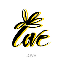 love flower lettering template