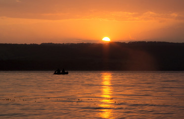 sunset over the bay